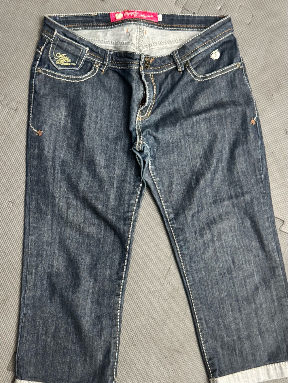Apple Bottoms Dark Blue Cropped Denim Jeans
